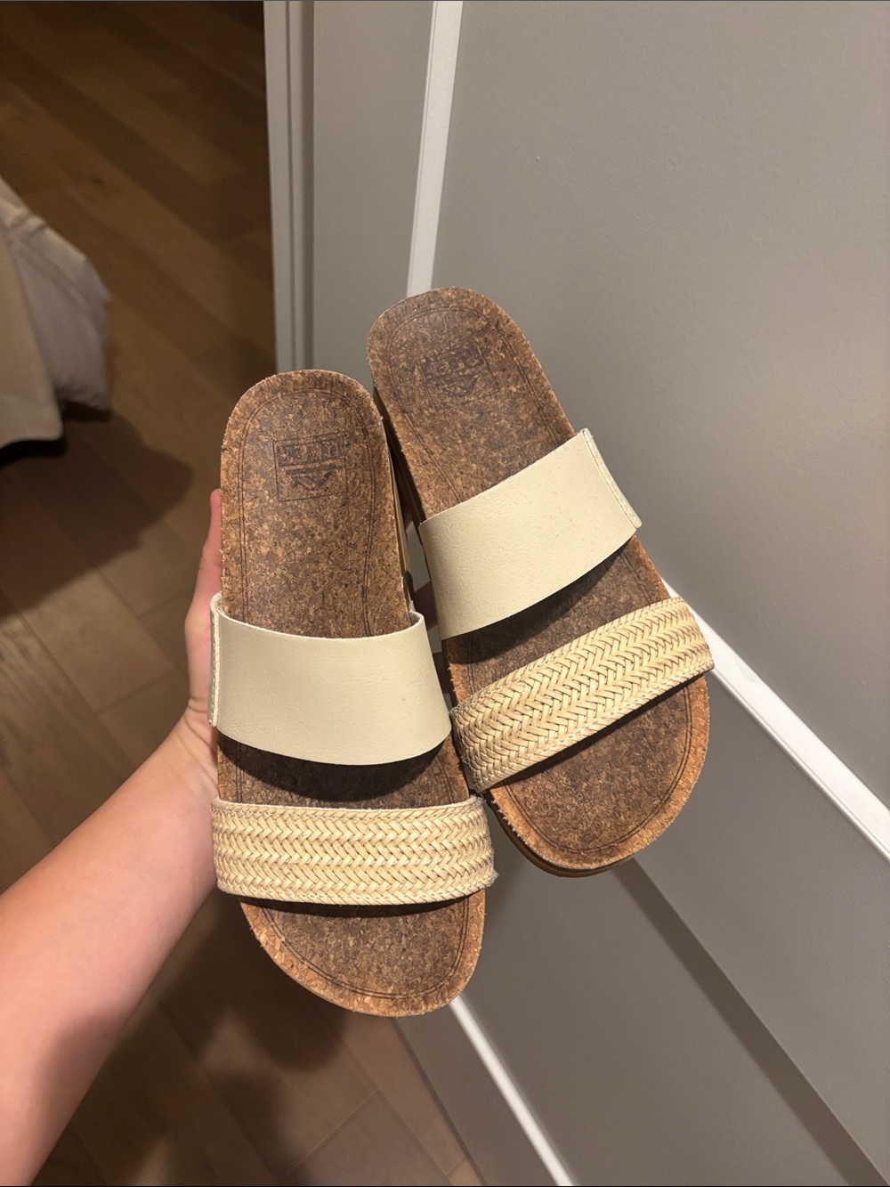 Reef Women's Cream Double-Strap Slide Sandals